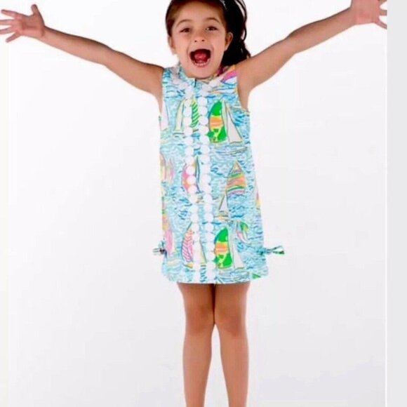 Lilly Pulitzer U Gotta Regetta Minnie Shift Dress Children Size 10 Poppy - Picture 1 of 8